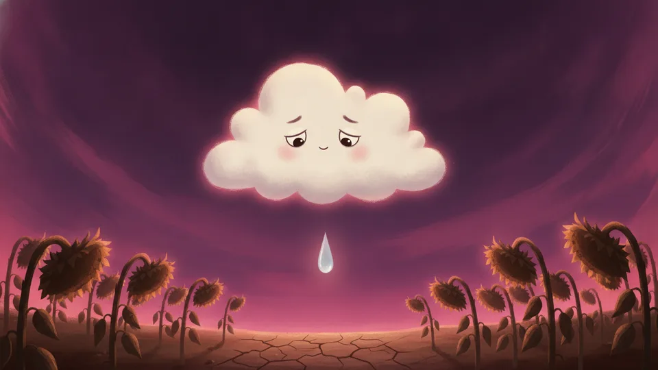 The cloud afraid to rain